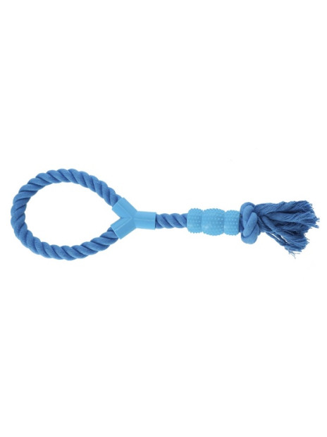 Dingo Zabawka dla psa - Sznur z gryzakiem Denta Fresh 41cm niebieski