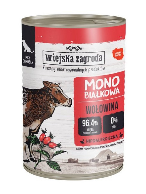 Wiejska Zagroda Monobiałkowa Wołowina puszka 400g