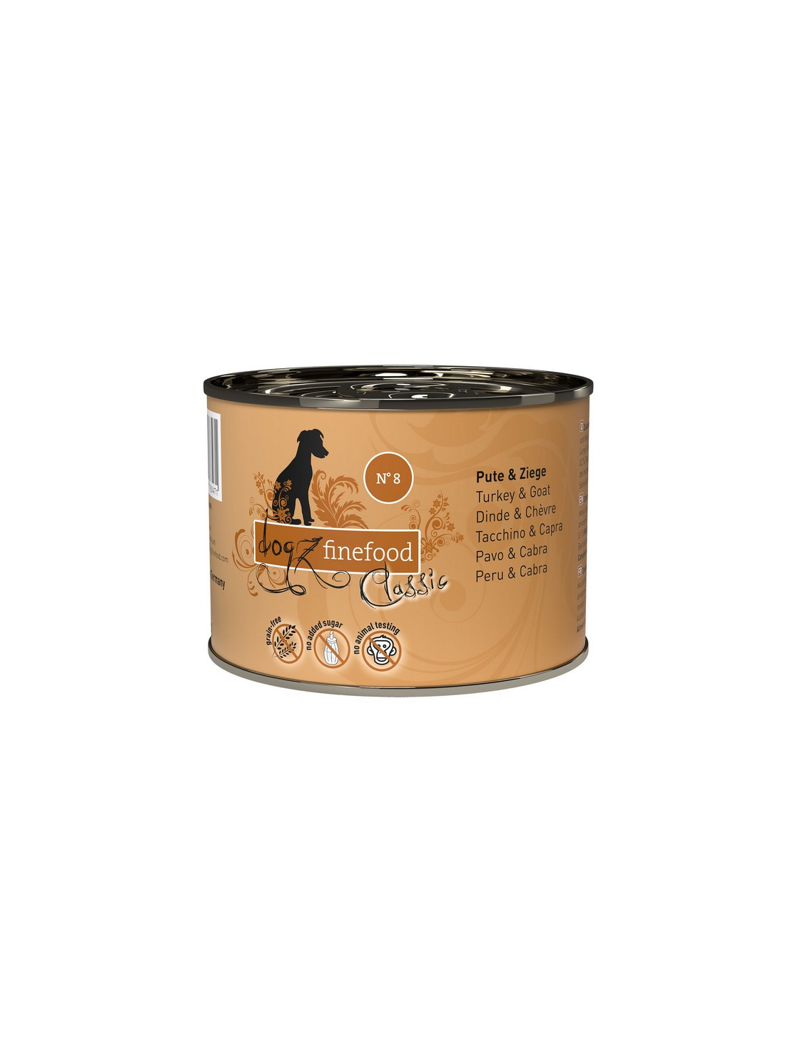 Dogz Finefood Classic N.08 Indyk i koza puszka 200g