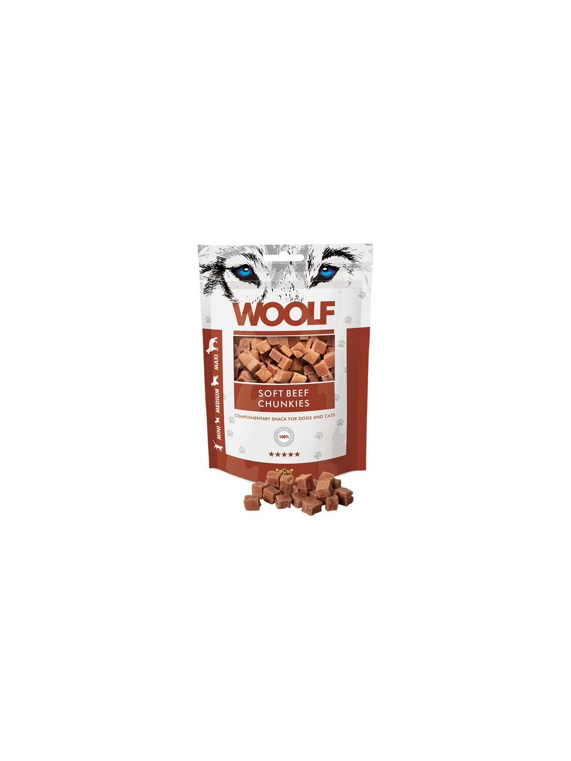 Woolf Soft Beef Chunkies 100g