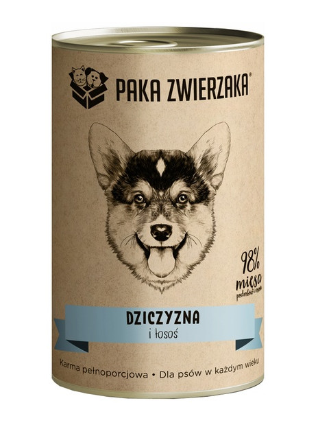 Paka Zwierzaka Dziczyzna i łosoś puszka 400g