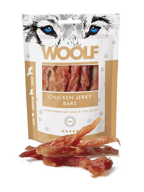 Woolf Chicken Jerky Bars 100g