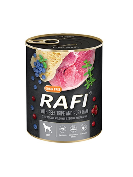 Rafi Pies Żołądki wołowe i szynka puszka 800g