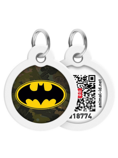Collar WauDog Smart ID Zawieszka z QR-paszportem okrągła 3cm batman zielony