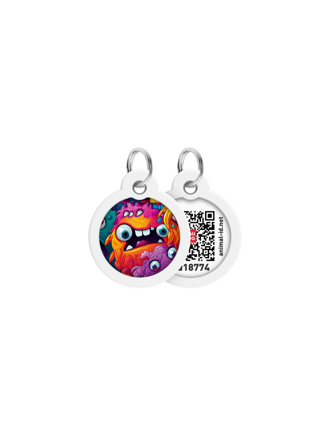Collar WauDog Smart ID Zawieszka z QR-paszportem okrągła 3cm zębate potwory