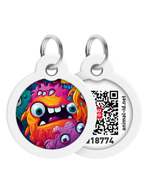 Collar WauDog Smart ID Zawieszka z QR-paszportem okrągła 3cm zębate potwory