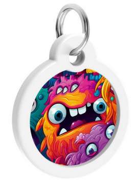 Collar WauDog Smart ID Zawieszka z QR-paszportem okrągła 3cm zębate potwory