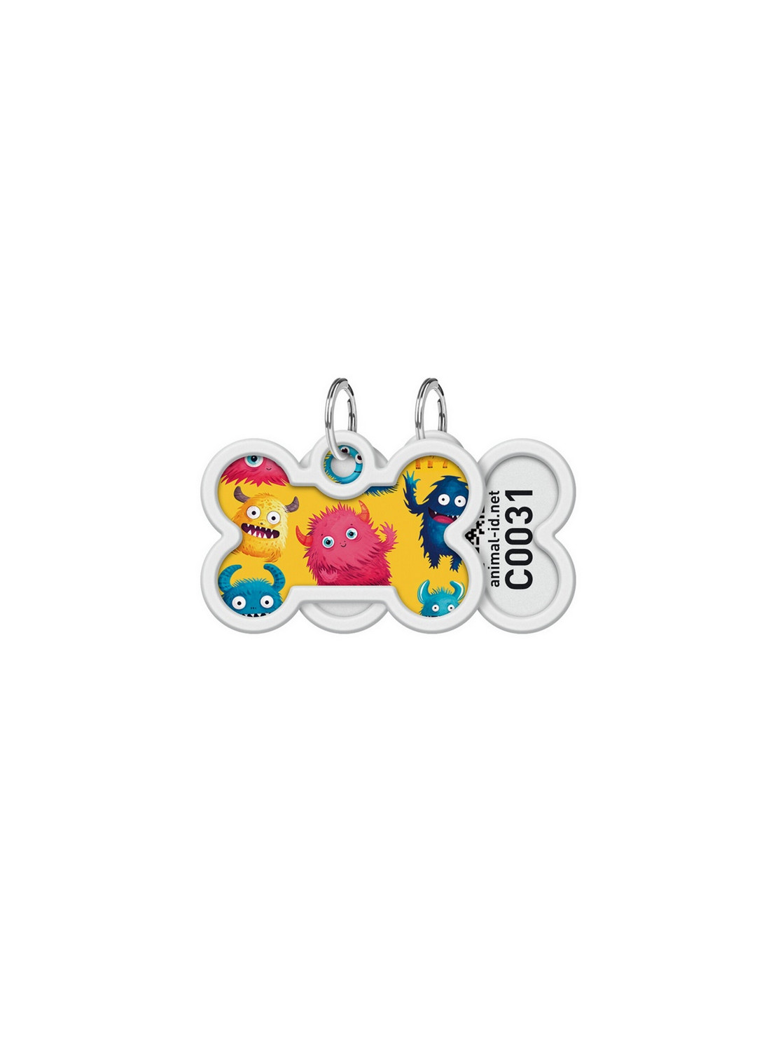 Collar WauDog Smart ID Zawieszka z QR-paszportem kość 4x3cm futrzane potwory