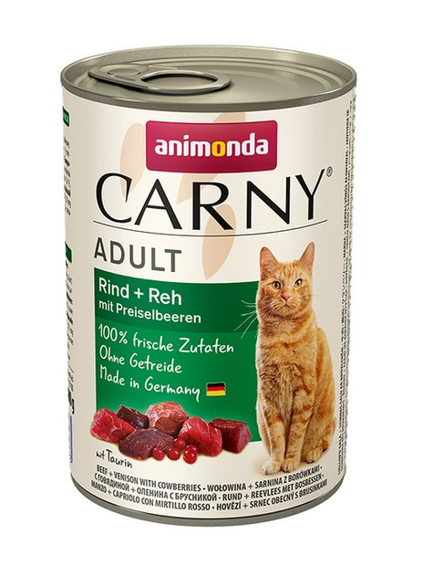 Animonda Carny Adult Wołowina, Sarnina + Borówka puszka 400g