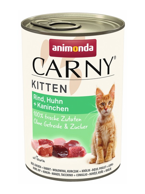 Animonda Carny Kitten Wołowina, Kurczak + Królik puszka 400g