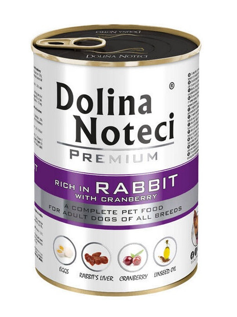 Dolina Noteci Premium Pies Królik i żurawina puszka 400g
