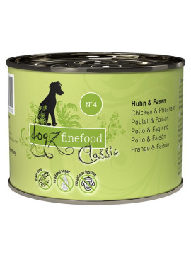 Dogz Finefood Classic N.04 Kurczak i bażant puszka 200g