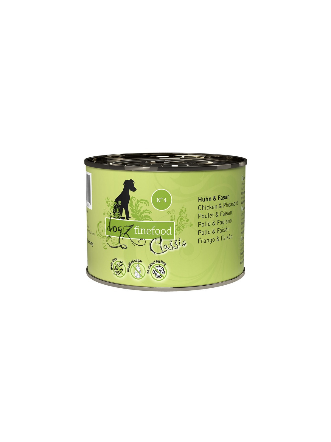 Dogz Finefood Classic N.04 Kurczak i bażant puszka 200g
