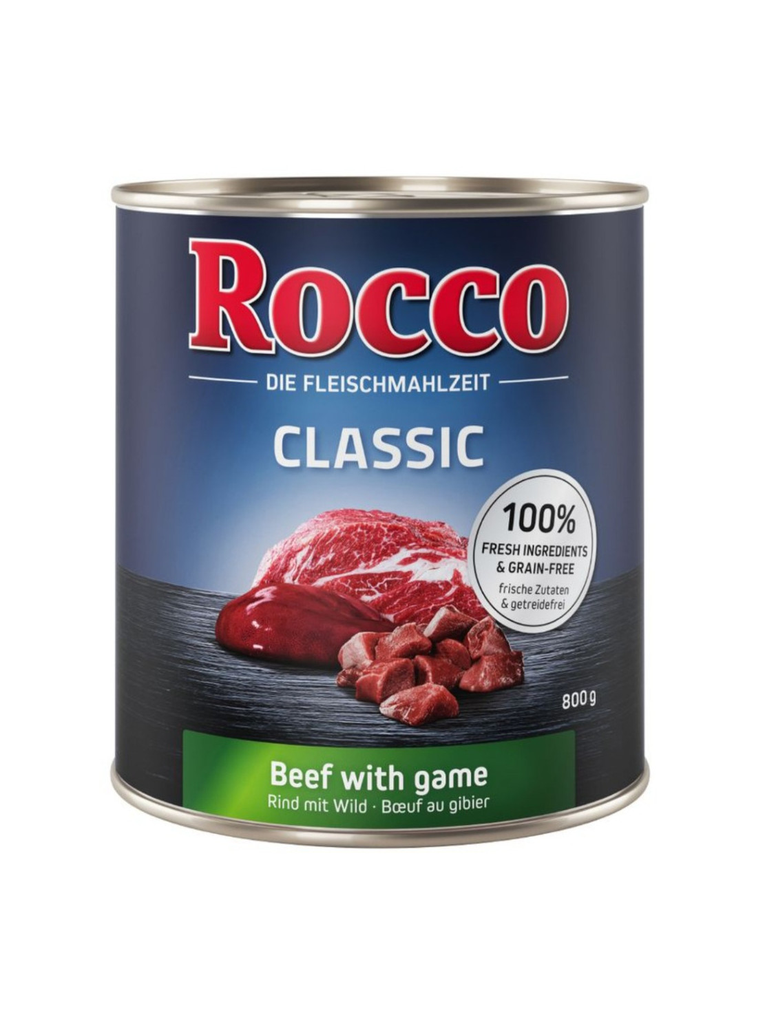 Mokra karma Rocco Classic 800g Wołowina i dziczyzna