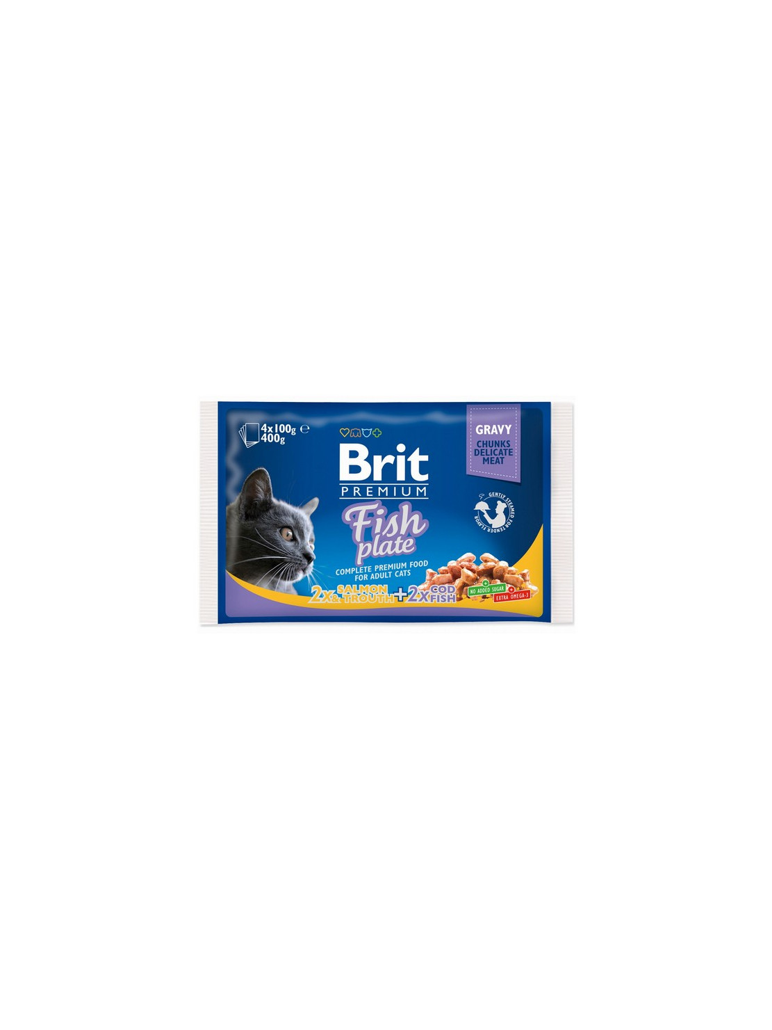 Brit Premium Cat Adult Fish Plate saszetki 4x100g
