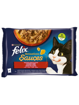 Felix Sensations Sauces Wiejskie Smaki indyk/jagnięcina w sosie saszetki 4x85g