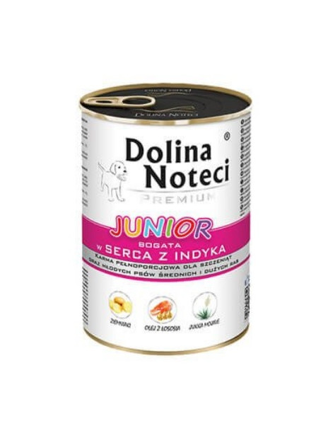 Dolina Noteci Premium Pies Junior Serca indyka puszka 400g