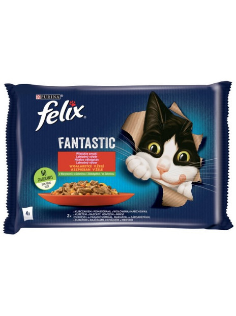 Felix Fantastic Wiejskie Smaki wołowina/kurczak w galaretce saszetki 4x85g