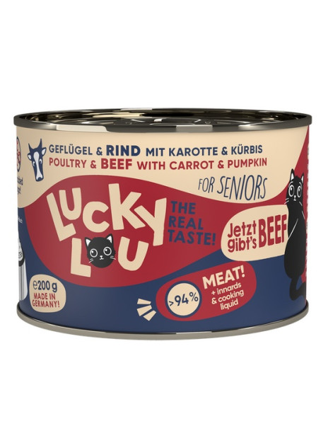Lucky Lou Lifestage Senior Drób i wołowina puszka 200g