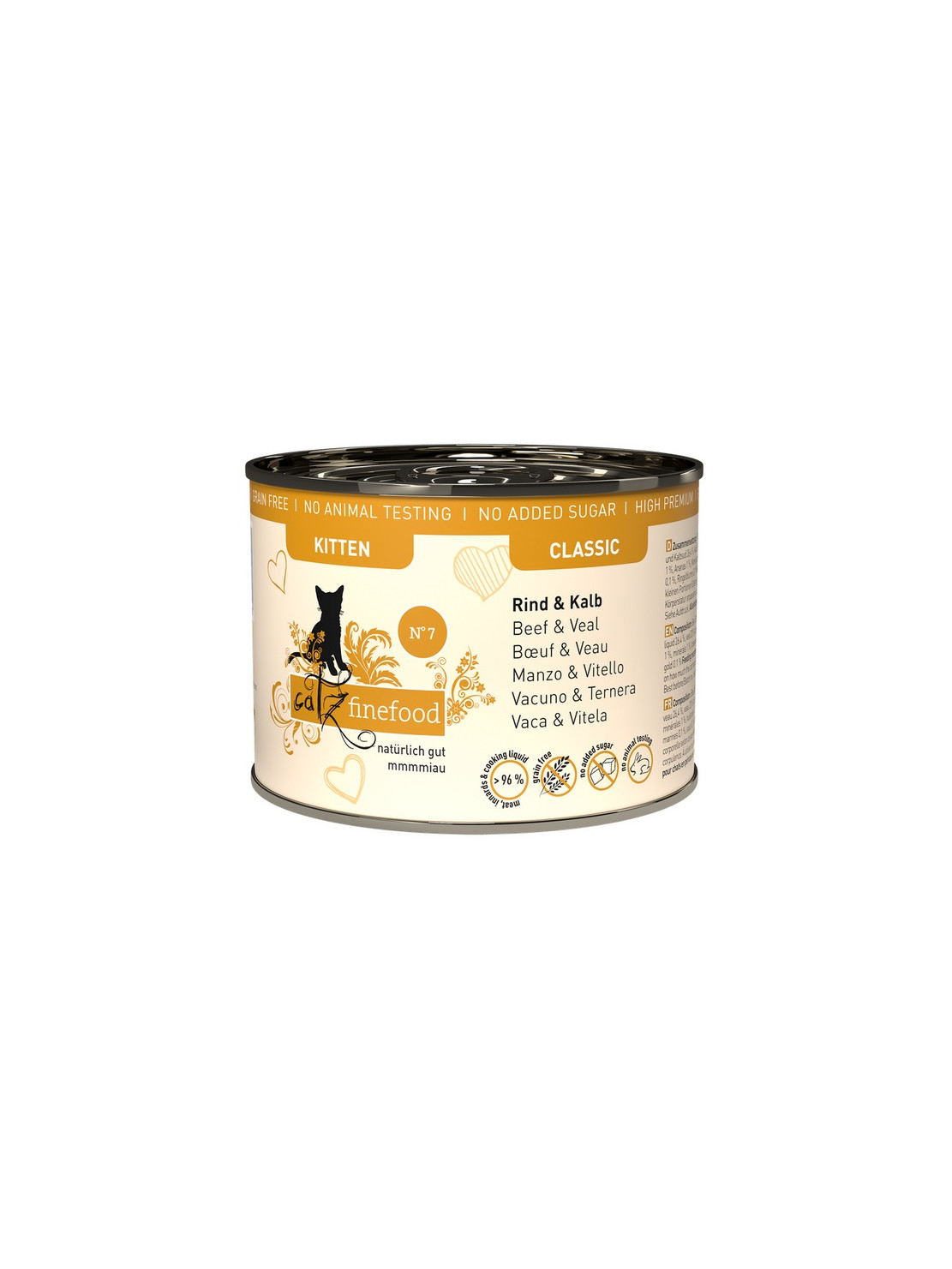 Catz Finefood Classic Kitten N.07 Wołowina i cielęcina puszka 200g
