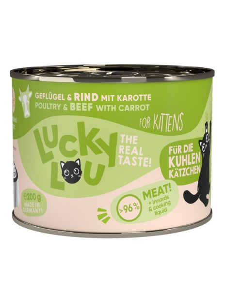 Lucky Lou Lifestage Kitten Drób i wołowina puszka 200g