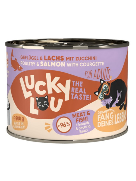 Lucky Lou Lifestage Adult Drób i łosoś puszka 200g