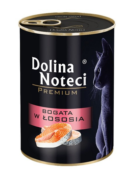 Dolina Noteci Premium Kot Bogata w łososia puszka 400g