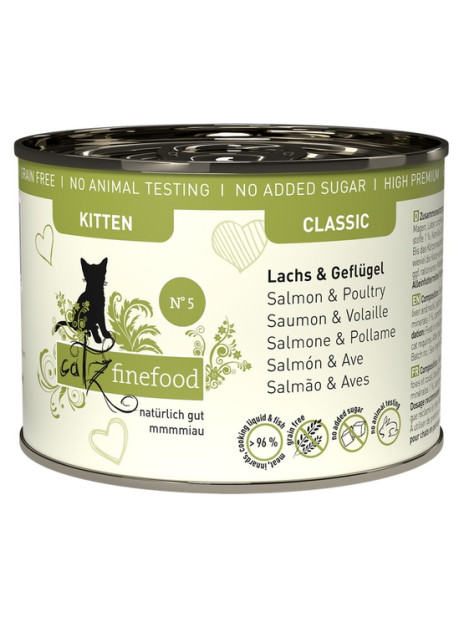 Catz Finefood Classic Kitten N.05 Łosoś i drób puszka 200g