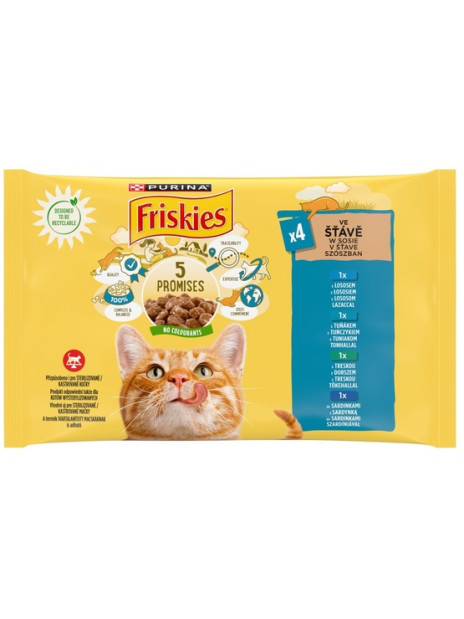 Friskies Mix Rybny w sosie saszetki 4x85g