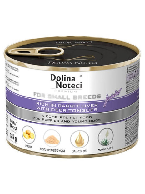 Dolina Noteci Premium Pies Mały Junior wątróbka królika i ozory jeleni 185g