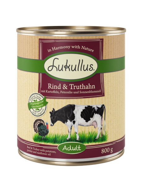 Mokra karma Lukullus Natural 800g Wołowina i indyk