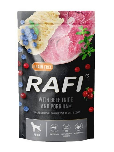 Rafi Pies Żołądki wołowe i szynka wieprzowa saszetka 500g