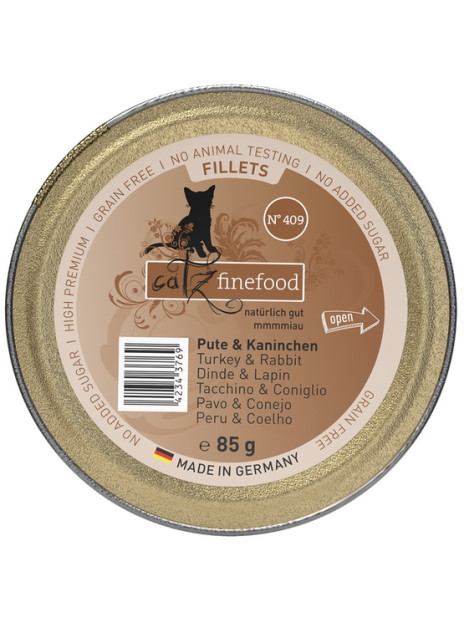 Catz Finefood Filety N.409 Indyk/Królik tacka 85g