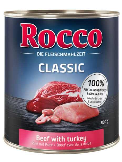 Mokra karma Rocco Classic 800g Wołowina i indyk