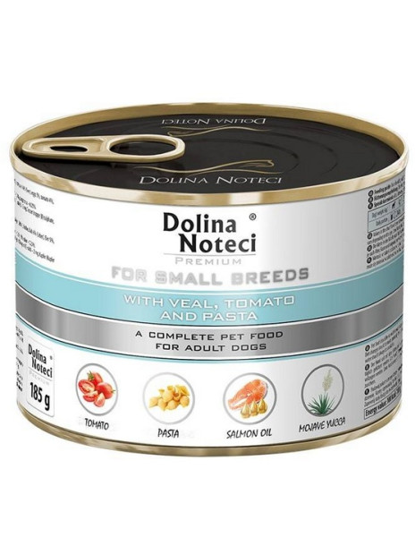 Dolina Noteci Premium Pies Mały Cielę, pomidor i makaron puszka 185g