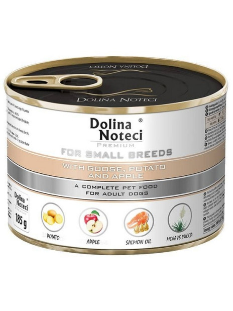 Dolina Noteci Premium Pies Mały Gęś, ziemniaki i jabłko puszka 185g