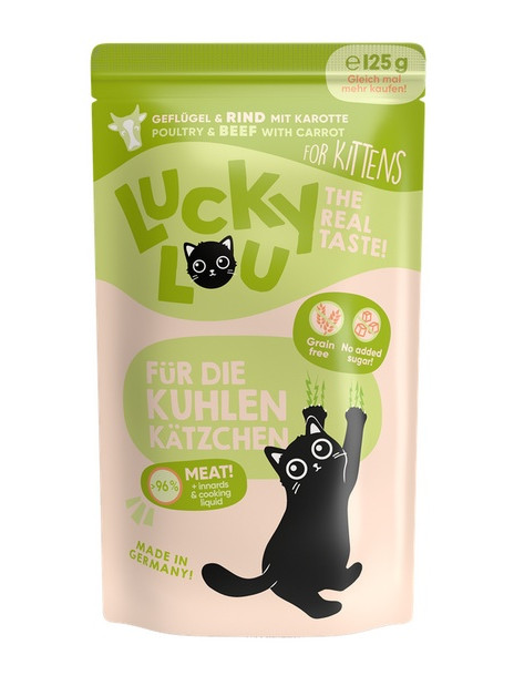 Lucky Lou Lifestage Kitten Drób i wołowina saszetka 125g