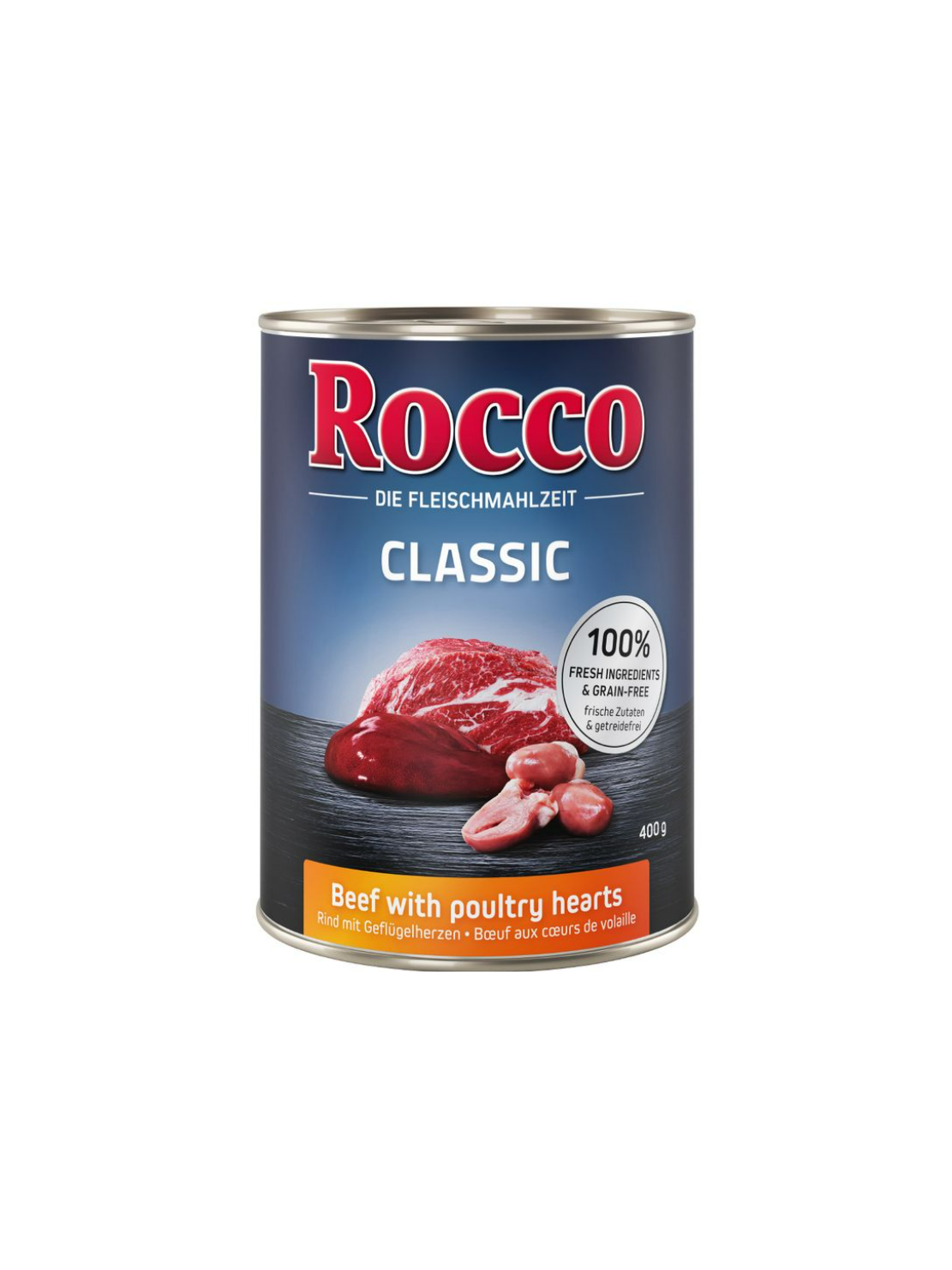 Mokra karma Rocco Classic 400g Wołowina i serca drobiowe