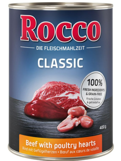 Mokra karma Rocco Classic 400g Wołowina i serca drobiowe