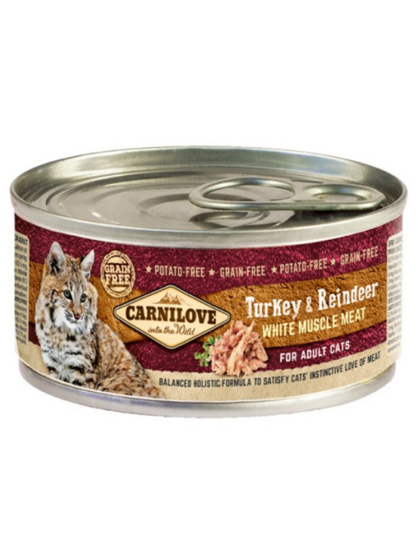 Carnilove Cat Turkey & Reindeer - indyk i renifer puszka 100g