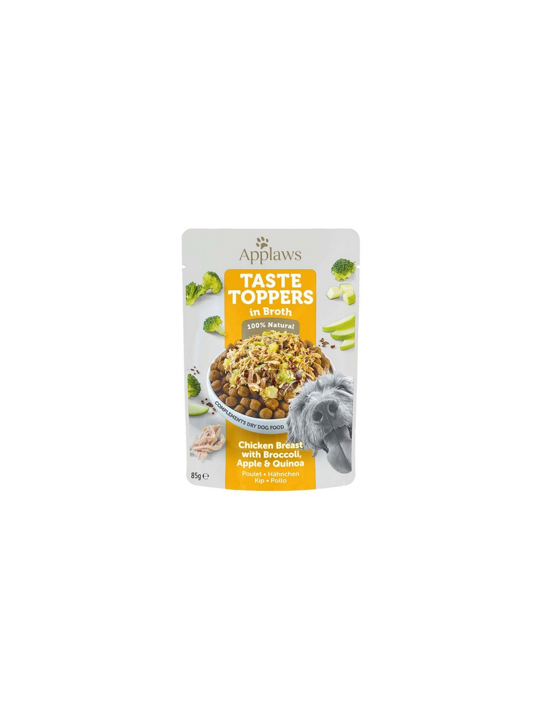 Applaws Taste Toppers Saszetka dla psa - kurczak, brokuł, jabłko i ryż w sosie 85g