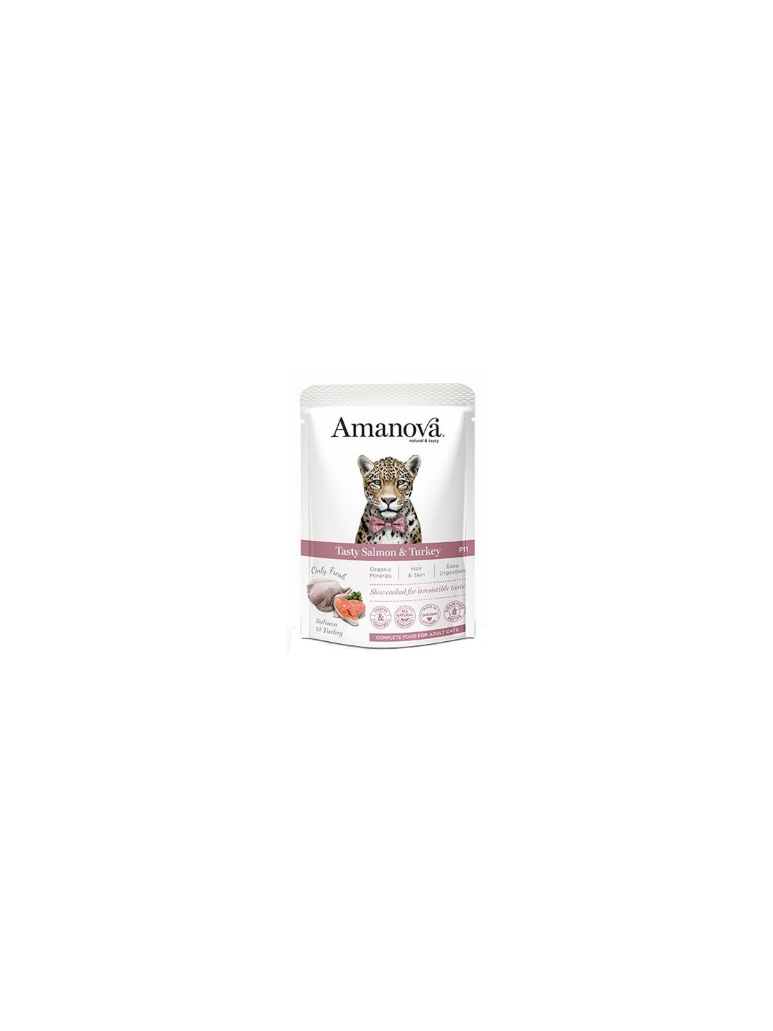 Amanova Cat Tasty Salmon & Turkey - łosoś i indyk saszetka 85g [P11]