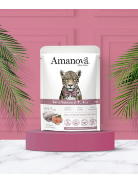 Amanova Cat Tasty Salmon & Turkey - łosoś i indyk saszetka 85g [P11]