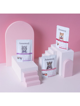 Amanova Cat Tasty Salmon & Turkey - łosoś i indyk saszetka 85g [P11]