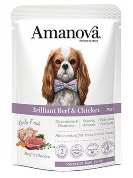Amanova Dog Adult Brilliant Beef & Chicken - wołowina i kurczak saszetka 100g [P01]