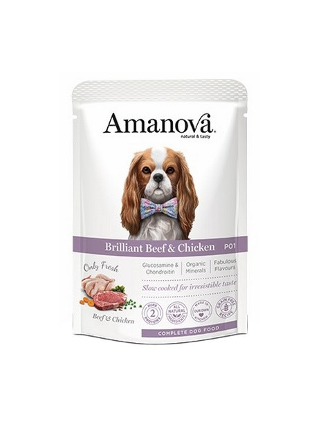 Amanova Dog Adult Brilliant Beef & Chicken - wołowina i kurczak saszetka 100g [P01]