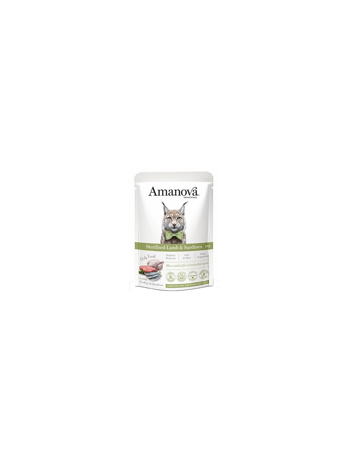 Amanova Cat Sterilised Lamb & Sardines - jagnięcina i sardynki saszetka 85g [P13]
