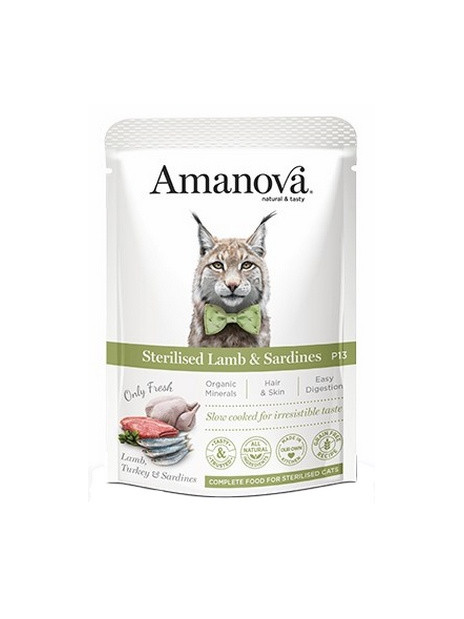 Amanova Cat Sterilised Lamb & Sardines - jagnięcina i sardynki saszetka 85g [P13]