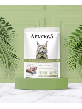 Amanova Cat Sterilised Lamb & Sardines - jagnięcina i sardynki saszetka 85g [P13]