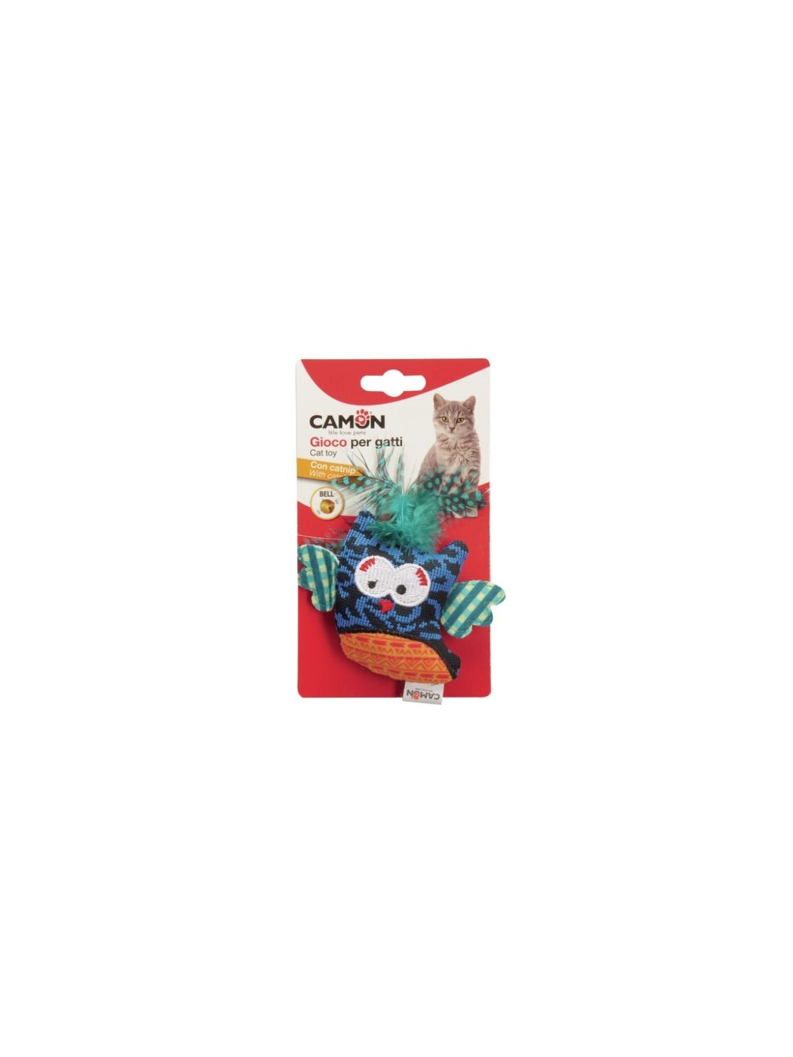 Camon Cat Toy Ptaszek z dzwonkiem i kocimiętką 10cm